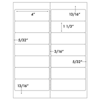 Poly Label 14UP 4" x 1 1/3" with 1 vertical perf (#3180)