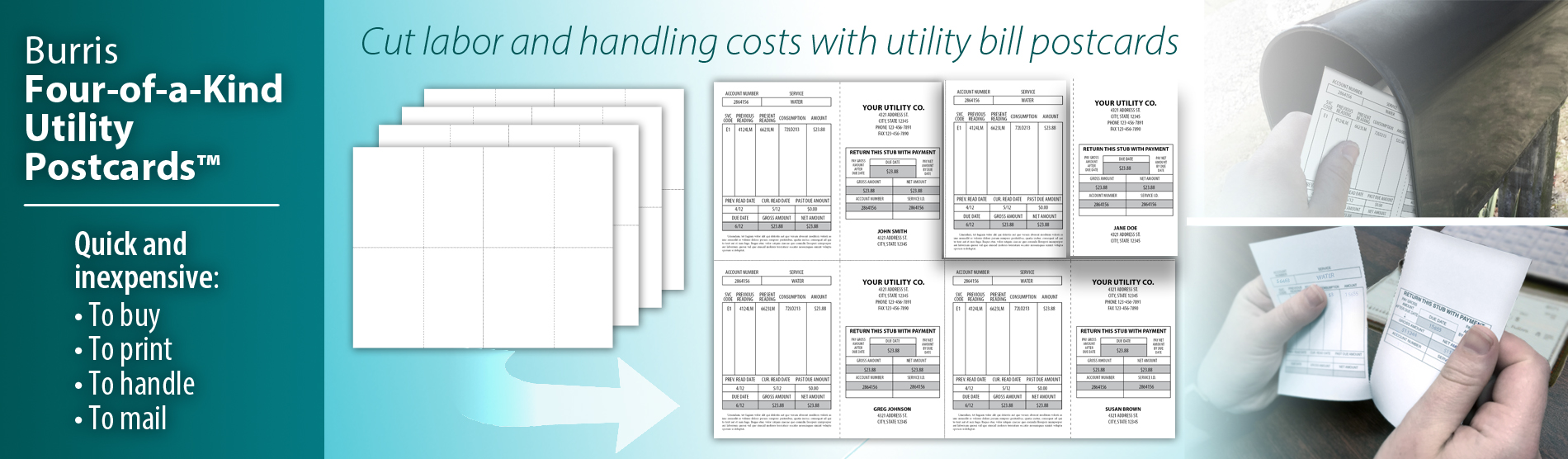 blank printable utility billing postcards