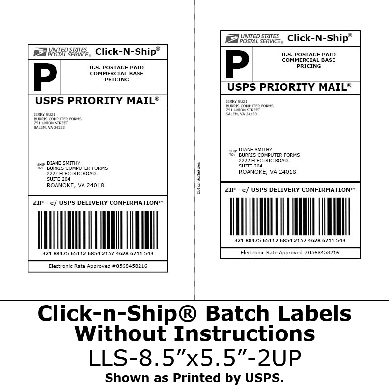 Blank Labels For Click N Ship No More Taping On Postage Burris Computer Forms