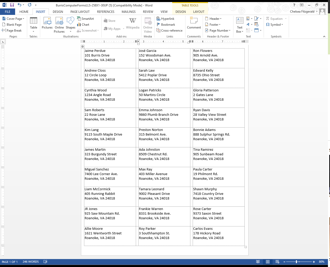 Printing Address Labels