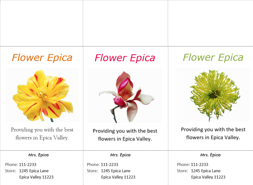 Final door hanger design in Microsoft Word