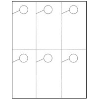 Hang 6! 6 Per Page Hanger - Perfed Circle - Standard White