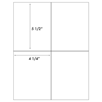 Label 4UP 4 1/4" x 5 1/2"  Template for Microsoft Publishe