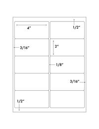 Label 10UP 4&#34 X 2&#34  Template for Microsoft Publisher